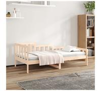 Day Bed Solid Pinewood Natural Finish 90x190 cm Single Daybed Frame Guest Sofa A