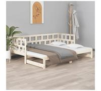 Day Bed Solid Pinewood Pull-Out Sofa Bed Natural 80x200 cm Convertible