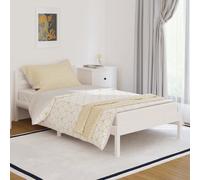 Day Bed Solid Pinewood White 100x200 cm Rustic Wooden Sofa Bed Frame Guest Ready