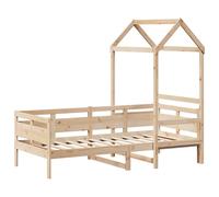White Solid Pine Day Bed with Roof 80x200 cm Kids Sofa Bed Frame No Mattress UK