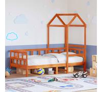 Day Bed with Roof without Mattress Wax Brown 90x200 cm Solid Wood Berkfield Home Brown One Size