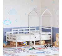 Day Bed with Roof without Mattress White 80x200 cm Solid Wood Berkfield Home White One Size