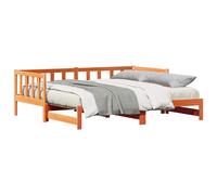 Solid Pinewood Pull-out Day Bed Wooden Sleepover Sofa Bed Multi Colours vidaXL