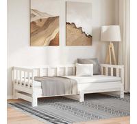 vidaXL Day Bed with Trundle without Mattress White 90x200 cm Solid Wood