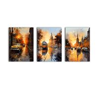 Day Break 3 Panel Canvas Wall Art. simpa Multi One Size