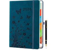 Day by Day 2026 A5 Daily Diary - Day to a Page - Daily Planner, Appointment Calendar, Book Calendar, January to December Year Planner with Colourful Monthly Tabs, Peacock Blue, Includes Pen