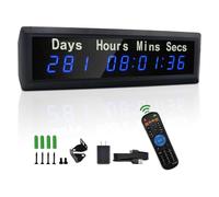 Day Countdown Timer, 999 Days Countdown Clock with Remote, Count up/down Timer 12/24 Hour Real Time Clock, Countdown Calendar for Birthday Exam Wedding Holiday Meeting(Blue)