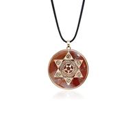 Day Day Up Tree of Life & OM Symbol Orgone Pendant Necklace - Chakra Balancing Energy Jewelry for Meditation, Pendant Size:3.6cm, Stone Copper Resin, stone