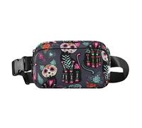 Day Dead and All Saints' Day Happy Halloween Fashionable Fanny Waist Pack for Women Men Teenagers Large Capacity Zipper Fanny Pack Sling Bag with Adjustable Strap for Cycling Hiking Gym, Multicolor,