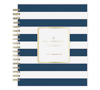 Day Designer for Blue Sky 2024 Daily and Monthly Planner, 8" x 10", Frosted Cover, Wirebound, Navy Stripe (142098-24)