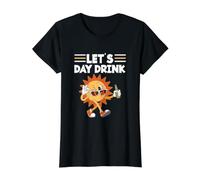 Day Drinking Lover Summer Vacation Funny Let's Day Drink Value Graphic T-Shirt, Women, Black, L