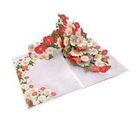 Day Greeting Card, Elegant Foldable Greeting, 3D Popup Flowers Gifts for Mom Women Present Foldable Florals Invitation