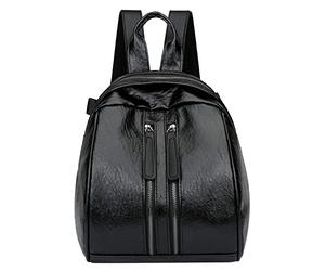 Day Hiking Backpack Women Backpack Purse Leather Mini Rucksack Ladies Travel Shoulder Handbag Convertible Causal Daypack For Girl Picnic Backpack for 2 (Black, One Size)