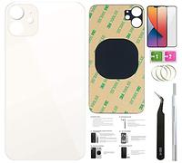 Day-market 12 Back Glass Replacement for iPhone 12 Back Cover Glass (6.1 Inch) with Pre-Installed Tape +Installation Instruction + Repair Tools+ Screen Protector (White)