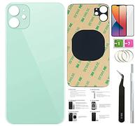 Day-market 12 Back Glass Replacement for iPhone 12 Back Cover Glass (6.1 Inch) with Pre-Installed Tape +Installation Instruction + Repair Tools+ Screen Protector (Green)