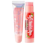 Day & Night Lip Care Set: Strawberry Lip Balm and Hydrating Lip Gloss Duo - Magic Colour Changing Lip Tint & Moisturising Lip Conditioner for Dry, Chapped Lips