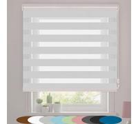 Day Night Zebra Roller Blind 45 x 215 cm UV Protection Translucent Vision Curtains Made to Measure Available for Bathroom, The Office, Light Grey