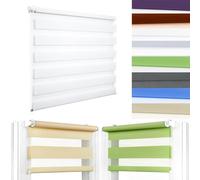 Day Night Zebra Roller Blind 55 x 100 cm UV Protection Window Roller Shades Blind Lightweight Multiple Colours and Sizes for Bathroom, The Office, White