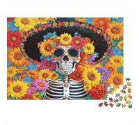 Day of Dead Art 1000 Piece Puzzles for Adults with No Reflection Colourful Jigsaws As A Brain Training Puzzle for Wall Decoration And Gifts 38x26cm/1000pcs