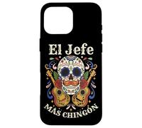Day of Dead El Jefe Más Chingón Sugar Skull Mexican Boss Case for iPhone 16 Pro Max