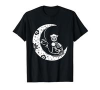 Day of Dead Skeleton Cat Crescent Moon Folk Art Value Graphic T-Shirt, Men, Black, S