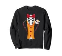 Day of Dead Skeleton Costume Bow Tie Halloween Art Sweatshirt