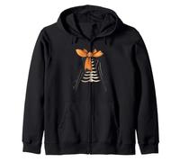 Day of Dead Skeleton Costume Bow Tie Halloween Art Zip Hoodie