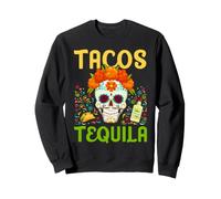 Day of Dead Tacos Tequila Sugar Skull Fiesta Art Sweatshirt