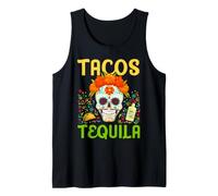 Day of Dead Tacos Tequila Sugar Skull Fiesta Art Tank Top