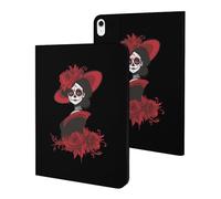 Day of Dead Women Skull Funny Tablet Cases Multi-Viewing Angels Trifold Stand Case Compatible with iPad Series