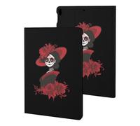 Day of Dead Women Skull Funny Tablet Cases Multi-Viewing Angels Trifold Stand Case Compatible with iPad Series