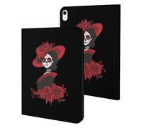 Day of Dead Women Skull Funny Tablet Cases Multi-Viewing Angels Trifold Stand Case Compatible with iPad Series