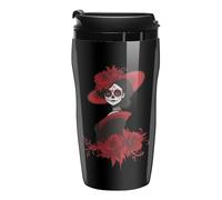 Day of Dead Women Skull Portable Coffee Cups Insulated Mug Water Tumbler with Lid Sealed for Hot Cold Drinks 250ml