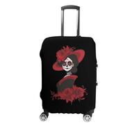 Day of Dead Women Skull Travel Luggage Case Cover Washable Suitcase Protector Funny Protective Baggage Fits 19-32 Inch