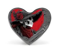 Day of Death Gothic Skeleton Playing Guitar Brooch Pins Heart Badge Button Tie Lapel Backpack Pin Decoration for Women Men