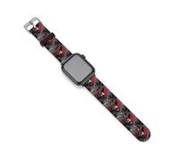 Day of Death Gothic Skeleton Playing Guitar Silicone Watchbands Compatible for IWatch Straps 38mm 40mm 42mm 44mm