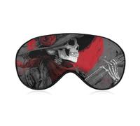 Day of Death Gothic Skeleton Playing Guitar Sleep Mask Eye Cover for Sleeping Men Women Light Blocking Travel Blindfold