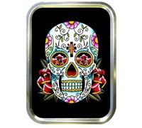 DAY OF THE DEAD 2oz GOLD TOBACCO TIN,BACCY TIN,PILL TIN,FISHING TIN