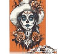 Day of The Dead 500 Pieces Wooden Puzzles for Adults Jigsaw Puzzles Educational Game Challenge Toy 500pcs (52x38cm)