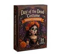 Day of The Dead Advent Calendar, 24 Skull Mini Ornaments | Acrylic material reveals holiday surprises, 24 skull figures decorate altars, festive gift box 1 Set