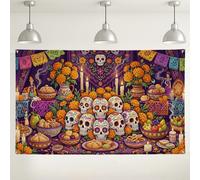 Day of the Dead Altar Theme Sugar Skulls Backdrop Banner 71x43 Inch