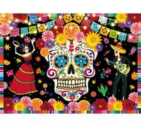 Day of The Dead Backdrop Mexican Fiesta Sugar Skull Flowers Photography Background Día DE Los Muertos Birthday Party Decoration Banner Photo Props (82x59 inch (7x5FT))