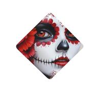 Day of The Dead Beauty Automotive Air Fresheners Mirror Aromatherapy Tablets Ornament Car Fragrance Scented Cards Rhombus