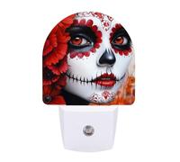 Day of The Dead Beauty Funny LED Night Lights Plug Into Wall Smart Lighting for Hallways Kitchen Bedroom