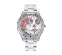 Day of The Dead Beauty Men's Wrist Watches Stainless Steel Strap Business Quartz Watch for Daily Wear