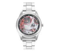 Day of The Dead Beauty Men's Wrist Watches Stainless Steel Strap Minimalist Business Quartz Watch for Daily Wear