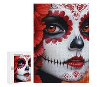 Day of The Dead Beauty Wooden Jigsaw Puzzles for Adults Funny Intelligent Games Home Decor Artwork for Home Office