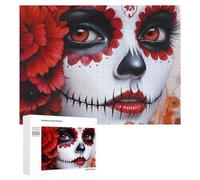 Day of The Dead Beauty Wooden Jigsaw Puzzles for Adults Intelligent Games Home Decor Artwork for Home Office 500 PCS