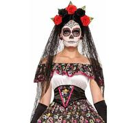 Day of the Dead Black Costume Veil