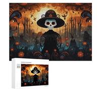 Day of The Dead Celebration Detailed Wooden Jigsaw Puzzle for Adults, 300 PCS